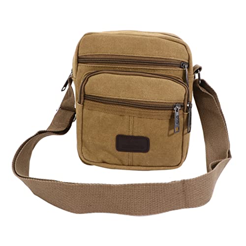 FOMIYES Herren Umhängetasche Canvas Multifunktionale Freizeittasche Kleine Crossbody mit Verstellbarem Schultergurt Praktische Handtasche für Reisen Khaki FOMIYES Herren Umhängetasche Canvas Multifunktionale Freizeittasche Kleine Crossbody mit Verstellbarem Schultergurt Praktische Handtasche für Reisen Khaki von FOMIYES