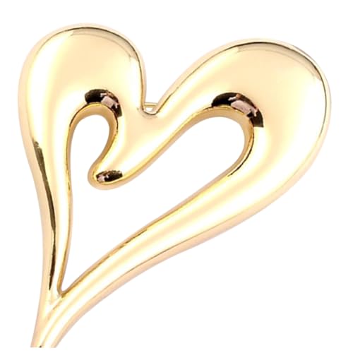 FOMIYES Herz Brosche Pin Damen Accessoire Goldfarbene Liebe Herz Anstecknadel Elegant Für Hochzeit Valentinstag Frauen Kleidung Schmuck von FOMIYES