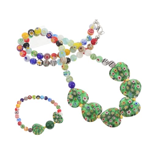 FOMIYES Herzkette Mit Glasperlen Für Frauen Valentinstags-halskette Mit Herzanhänger Herz-charm-armband Damen Strand Und Sommerschmuck FOMIYES Herzkette Mit Glasperlen Für Frauen Valentinstags-halskette Mit Herzanhänger Herz-charm-armband Damen Strand Und Sommerschmuck von FOMIYES
