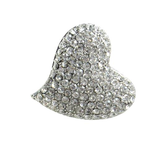 FOMIYES Herzförmige Brosche Damen Strass Schmuck mit Funkelnden Kristallen Dekorativer Modeschmuck für Kleidung Taschen Hüte Vielseitig Einsetzbar bei Party und Festival von FOMIYES
