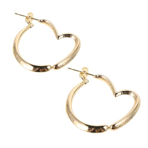 FOMIYES Herzförmige Creolen Aus Metall Asymmetrisches Design Große Ohrhänger Für Damen Schickes Und Modernes Schmuckstück Für Lässige Und Formelle Outfits von FOMIYES