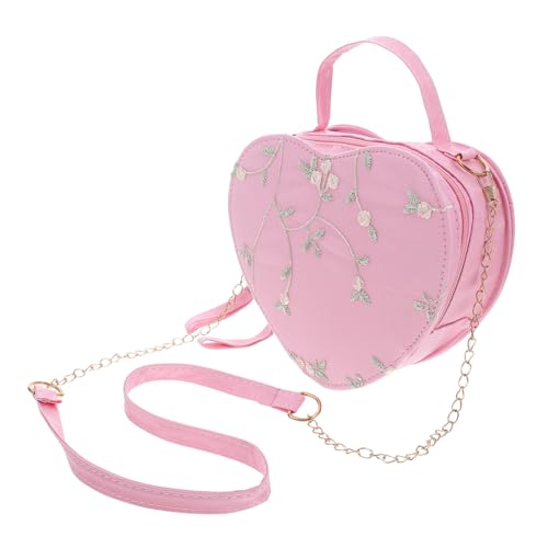 FOMIYES Herzförmige Damen Schultertasche mit Verstellbarem Riemen Spitzen-look Kleine Crossbody-bag Sanft und Langlebig Modische Mini-handtasche für Alltag und Freizeit von FOMIYES