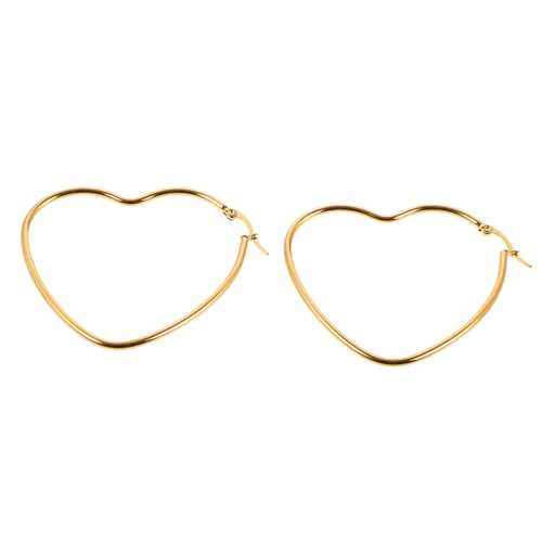 FOMIYES Herzförmige Damenohrringe aus Vergoldet Leicht und Langlebig Modischer Schmuck für Party Hochzeit Alltag Stilvolle Geschenkidee für Frauen und Mädchen von FOMIYES