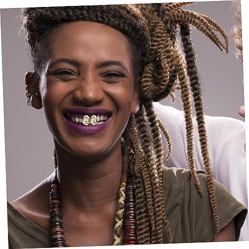 FOMIYES Hip Hop Goldzahn Zahnschmuck Teilig Robuste Metal Teeth Grills Leichte Cosplay Accessoires für Rapper Kostüm Party Halloween Langlebig und Einfach zu Tragen von FOMIYES