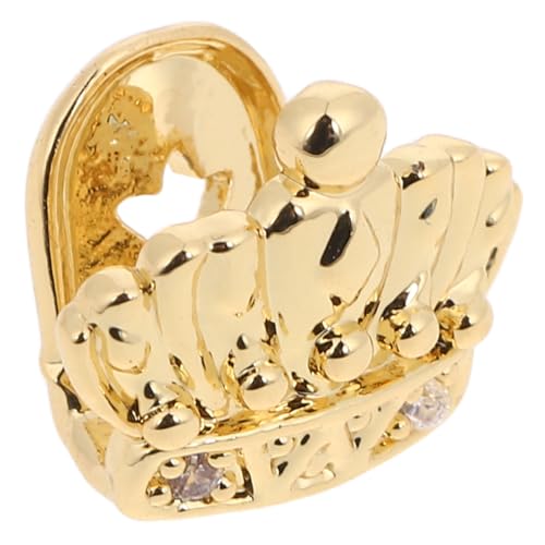 FOMIYES Hip Hop Grill mit Funkelnden Zirkonia Leichter Goldzahn Zahnkranz-design Fake Grill für Männer und Frauen Einfache Anbringung Bequemer Sitz für Halloween Partys und Rapper Kostüm von FOMIYES