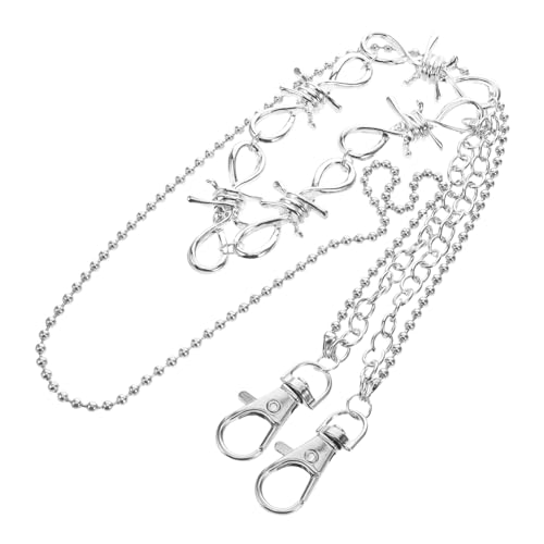 FOMIYES Hip Hop Punk Hosenkette mit Dornenanhänger und Quaste Robuste Metallkette für Jeans Vielseitige Taillenkette für Damen und Herren Stylisches Streetwear Accessoire von FOMIYES