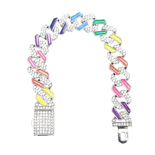 FOMIYES Hip Hop Style Rainbow Rhinestone Bracelet Unisex Elegant Diamond Schmuck Trendiges Armband für Männer und Frauen von FOMIYES