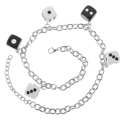 FOMIYES Hip Hop Würfel Anhänger Halskette Silberfarbene Kette für Damen und Herren Modischer Schmuck mit Langlebigem Material und Elegantem Design Passend zu Verschiedenen Outfits von FOMIYES