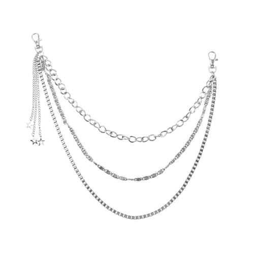 FOMIYES Hip hop Herren Hosenkette Star Design Punk Jeans Kette Silberfarbene Waist Chain Trousers Chain als Modisches Accessoire für Jeans und Hosen Geeignet für Tanz und Alltag von FOMIYES