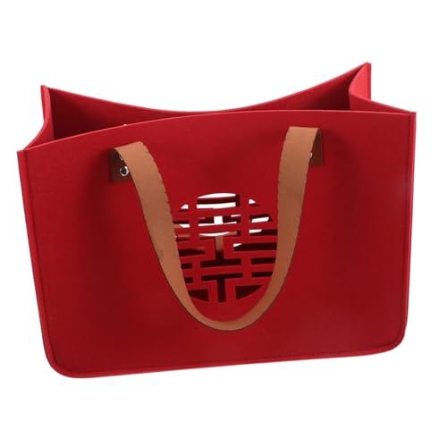 FOMIYES Hochwertige Filztasche mit Großer Kapazität für Hochzeitsfeiern Chinesische Rote Tragetasche für Brautjungfern Wiederverwendbare Hochzeitsgeschenk Tasche FOMIYES Hochwertige Filztasche mit Großer Kapazität für Hochzeitsfeiern Chinesische Rote Tragetasche für Brautjungfern Wiederverwendbare Hochzeitsgeschenk Tasche von FOMIYES