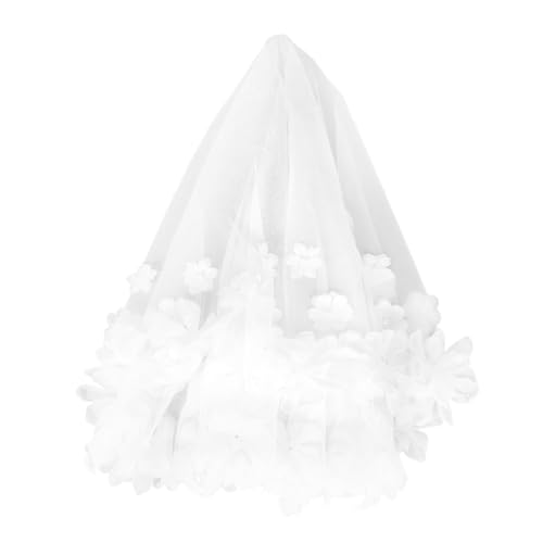 FOMIYES Elegante Brautkopfbedeckung Weißer Schleier Geschmückt Mit Floralen Verzierungen Brautaccessoire Für Die Zeremonie FOMIYES Elegante Brautkopfbedeckung Weißer Schleier Geschmückt Mit Floralen Verzierungen Brautaccessoire Für Die Zeremonie von FOMIYES