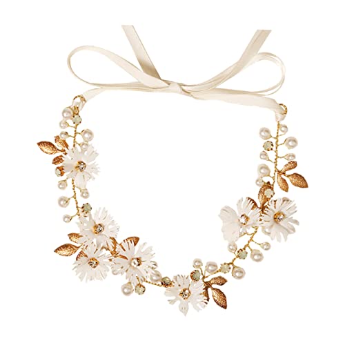 FOMIYES Hochzeit Corsage Boutonniere Stirnband Strass Blumen Braut Haar Zubehör Elegante Braut Haarband von FOMIYES
