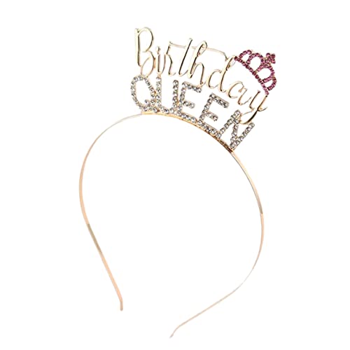 FOMIYES Geburtstagsblume Prinzessin Geburtstag Stirnbänder Für Mädchen Geburtstagsfeier Für Mädchen Hinestone-geburtstags-tiara? Strass-geburtstags-haarband Frauenhut Legierung Fräulein von FOMIYES