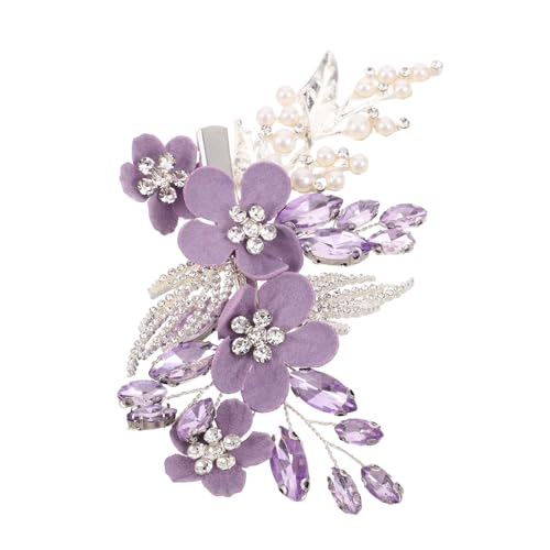 FOMIYES Hochzeits Haarspangen mit Funkelnden Strasssteinen und Perlen Brautblumen Haarclips Sichere Vielseitiges Accessoire für Frauen und Mädchen bei Hochzeit Party und Alltag von FOMIYES