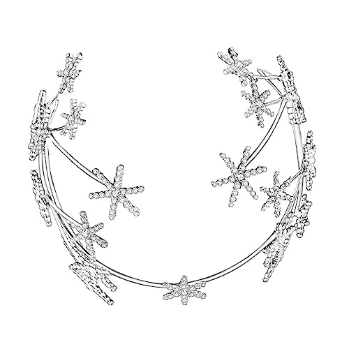 FOMIYES Hochzeitskrone Tiara Stirnband mit Funkelnden Kristallen Strahlendes Diadem Haarband für Braut und Fest Weißes Haarschmuck Accessoire für Hochzeit Party und Besondere Anlässe von FOMIYES