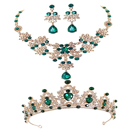 FOMIYES Hochzeitsschmuckset mit Krone Halskette und Ohrringen Brauttiara und Festliches Zubehör für Hochzeiten Geburtstagsfeiern und FOMIYES Hochzeitsschmuckset mit Krone Halskette und Ohrringen Brauttiara und Festliches Zubehör für Hochzeiten Geburtstagsfeiern und von FOMIYES