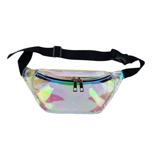 FOMIYES Holografische Transparente Bauchtasche Damen Leichtes PVC Sporttasche Multifunktional für Reisen Fitness Alltag Kabinentasche Kleine Umhängetasche von FOMIYES