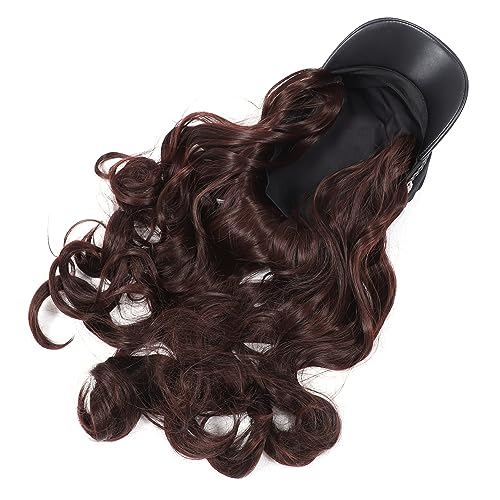 FOMIYES Hut Stirnband Damen Hut Braune Perücken Damenperücken Damen Perücken Stirnbänder Für Damenhaare Perücken Für Frauen Haarschmuck Fräulein Hochtemperaturdraht Perückenkappe Wellig von FOMIYES