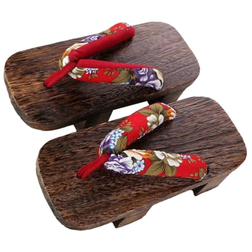 FOMIYES Japanische Clogs Holzpantoletten Damen Hausschuhe Leicht Komfortabel Traditionelle Muster Cosplay Schuhe Für Zuhause Outdoor Hotel Gebrauch von FOMIYES