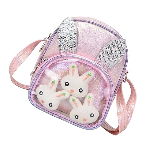 FOMIYES Junge Mädchen Umhängetasche Mit Cartoon-Kaninchen-Design Stylische Tasche Aus Pu-Material Entzückende Glitzerertasche Für Mädchen Zum Einkaufen Und Freizeit. von FOMIYES