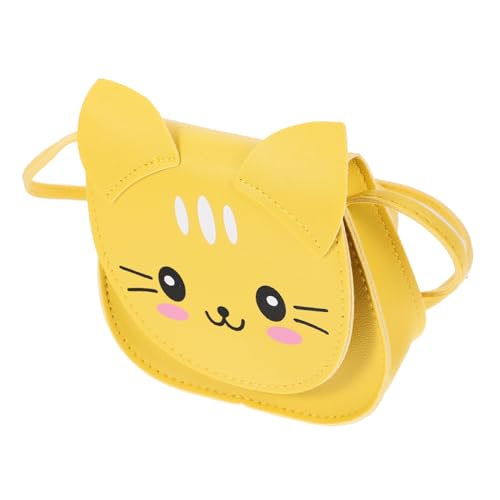 FOMIYES Kätzchen -Crossbody -Tasche Kleine Katze Hallo Winzig Für Mädchen Katzen-umhängetasche Vor Geldbeutel Katze Handtasche Karikatur Jugendlich Katze Süß Geformte Geldbörse Pu Gelb von FOMIYES