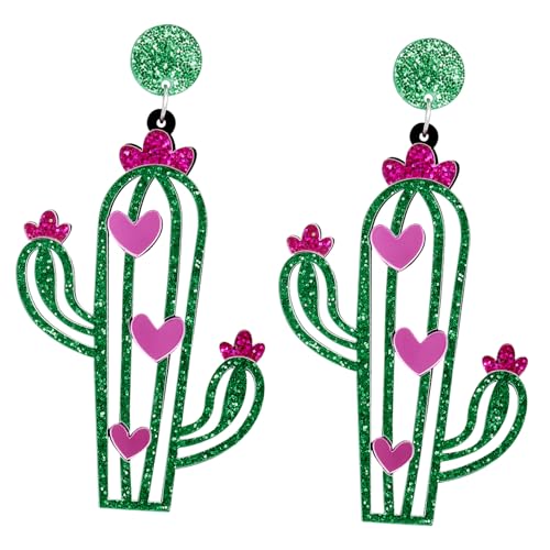 FOMIYES Kaktus Ohrringe Damen Boho Tropfen Anhänger Schmuck Pflanzen Charm Ohrschmuck für Frauen und Mädchen Auffällige Accessoires für Alltag und Besondere Anlässe von FOMIYES