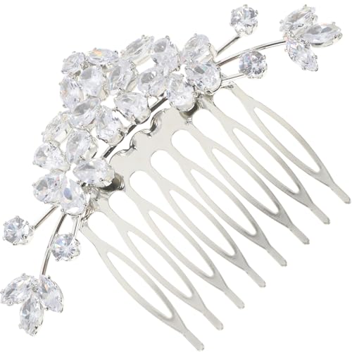 FOMIYES Haarkamm Für Die Braut Zur Hochzeit Strass Silberfarbener Kristall Kopfschmuck Für Die Hochzeit Braut-haar-accessoire Für Frauen von FOMIYES