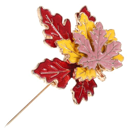FOMIYES Kanadische Ahornblatt Brosche Metall Mehrschichtige Damen Anstecknadel für Kleidung Hut Schal Langlebig Farbecht für Thanksgiving Weihnachten Outfit Aufwertung von FOMIYES
