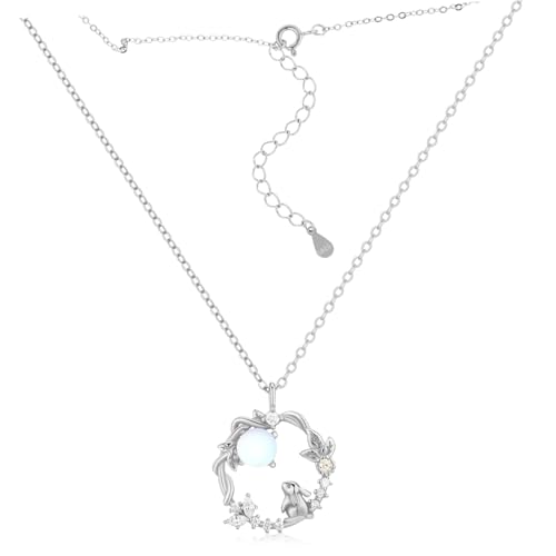 FOMIYES Kaninchen Halskette Mit Hasenanhänger Verstellbare Tierkette Als Statementkette Für Mädchen Mondhasen Anhänger Als Niedlicher Charm Für Damen von FOMIYES