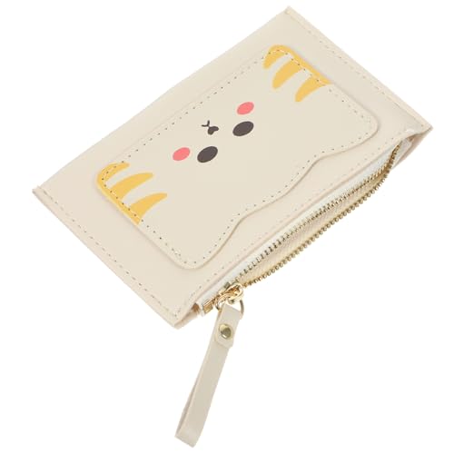 FOMIYES Kartenhalter Geldbörse mit Reißverschluss Multifunktionale Münztasche für Damen Herren Praktische Schlüsselbund Geldbörse für Reisen Weißes Design mit Mehreren Fächern Einfacher von FOMIYES