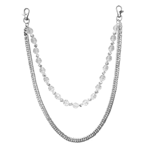 FOMIYES Doppelschichtige Hosenkette Jeans Kette für Herren Damen Punk Gürtelkette Robustem Kunststoff mit Würfeldekor Dekoratives Accessoire für Jeans Hosen Handtaschen und Geldbörsen von FOMIYES