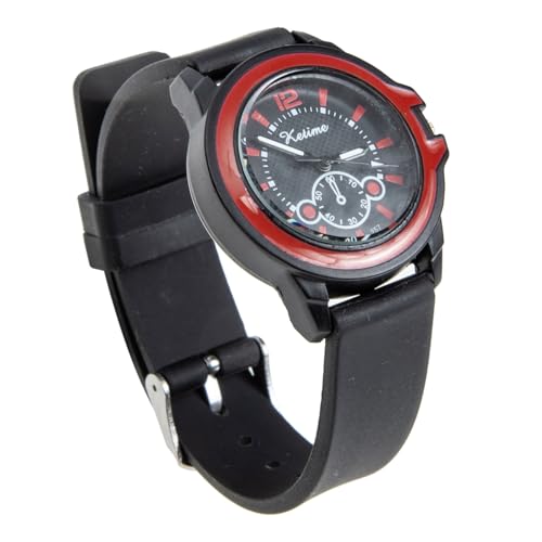 FOMIYES Kinder Analog Uhr Für Jungen Und Mädchen Verstellbare Quarzuhr Aus Silikon Rote Kinderuhr Mit Klarem Ziffernblatt Für 5-7 Als Kindergeschenk von FOMIYES
