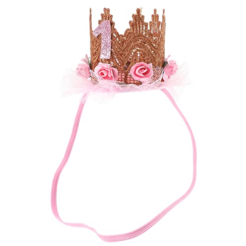 FOMIYES Kindergeburtstag Stirnband Erster Geburtstag Hüte Kopfbedeckung Zum Kindergeburtstag Kleine 1. Geburtstag Neugeborene Kindergeschenk Geburtstags-outfit Mädchen Plastik Baby von FOMIYES