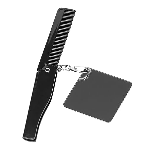 FOMIYES Klappbarer Bartkamm Für Männer Faltbarer Feinzahnkamm Mit Spiegel Tragbarer Kamm Als Schlüsselanhänger Klein Und Kompakt Einfach Zu Verstauen Verwenden von FOMIYES
