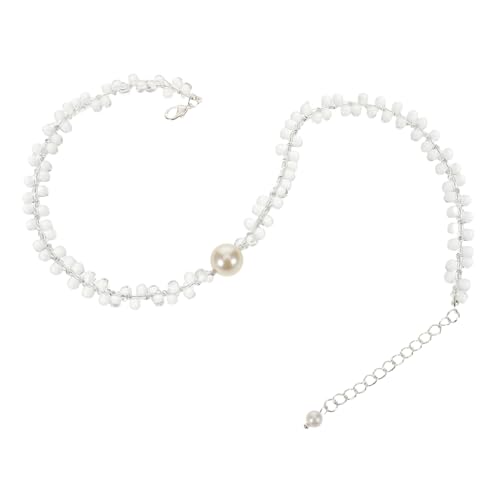 FOMIYES Klares Quarzstein Perlenhalskette Damen Eleganter Glanz Choker Schmuck Vielseitig Für Alltag Hochzeit Party Schmuck Accessoire FOMIYES Klares Quarzstein Perlenhalskette Damen Eleganter Glanz Choker Schmuck Vielseitig Für Alltag Hochzeit Party Schmuck Accessoire von FOMIYES