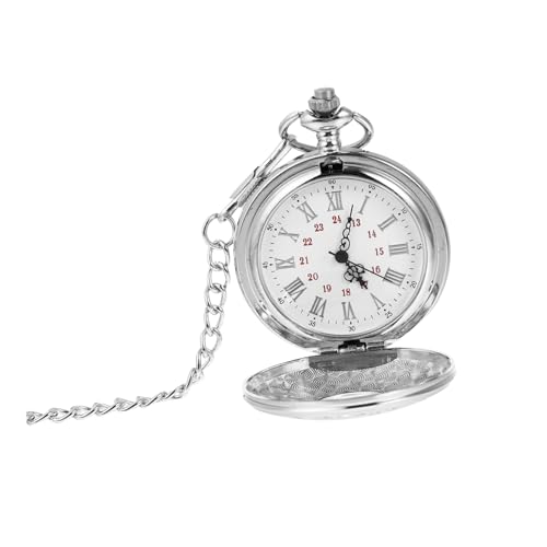 FOMIYES Klassische Roman Ziffern Quartz Taschenuhr mit Kette für Herren Gravur Uhr für Männer Praktisch für Zeitmessung für Besondere Anlässe von FOMIYES