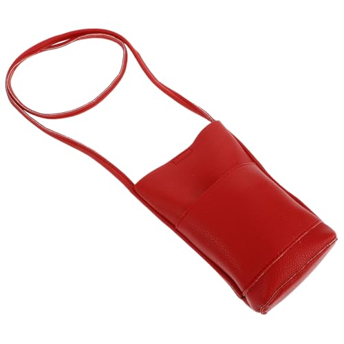 FOMIYES Kleine Crossbody Handytasche Damen PU Mini Umhängetasche mit Mehreren Fächern Leicht und Stylisch für Alltag und Ausgehen Rot von FOMIYES