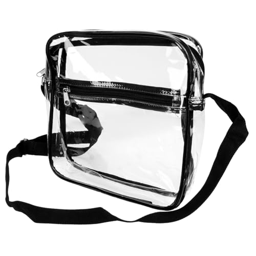 FOMIYES Kleine Durchsichtige PVC Umhängetasche Damen Leichte Crossbody Bag mit Verstellbarem Schulterriemen Vielseitige Single Shoulder Geldbörse für Reisen Einkaufen und Alltag Robust von FOMIYES