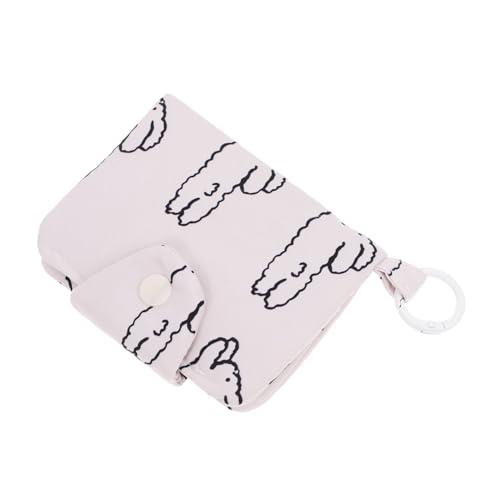 FOMIYES Kleine Geldbörse Damen Mehrschichtiges Kreditkartenetui mit Münzfach und Ohrhörertasche Leichtes Change Purse Schlüsselanhänger für Studenten Modisches Portemonnaie Beige von FOMIYES