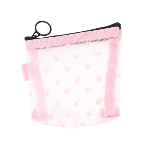 FOMIYES Portable Kosmetiktasche Mit Herzmotiv Transparente Reise-Organizer Für Damen Leicht Und Kompakt Für Make-up Toilettenartikel Und Kleingeld Kleine von FOMIYES