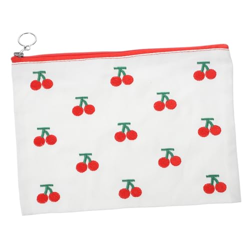 FOMIYES Kleine Kosmetiktasche mit Reißverschluss Cherry Motiv Handliche Travel Pouch für Damen Vielseitige Schminktasche für Schmuck Schlüssel Münzen Modisches Etui für Unterwegs von FOMIYES
