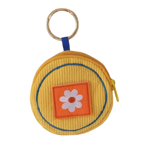 FOMIYES Mini Münzbeutel Damen mit Schlüsselanhänger Zipper Geldbörse für Reisen Kleiner Geldbeutel mit Einzigartigem Stickdesign und Vielseitigen Funktionen von FOMIYES