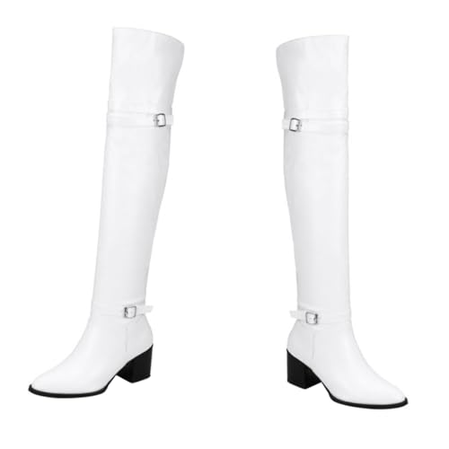 FOMIYES Kniehohe Overknee Stiefel Damen Hohe Absatz Langschaft Stiefel mit Rutschfester Sohle Warm Gefütterte Winterstiefel für Kalte Tage Stilvoll und von FOMIYES