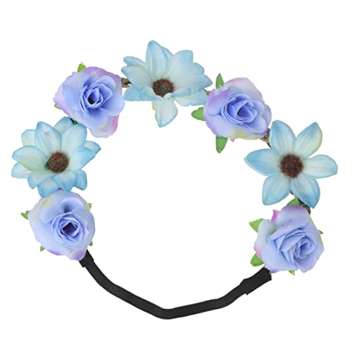 FOMIYES Blumenhaarkranz Feenkrone Rosa Stirnband Blumenkrone Für Kinder Blumenkronen-stirnband Sonnenblumen-stirnband Floraler Kopfschmuck Damen-stirnband Mädchen Blumenkopfschmuck Braut von FOMIYES