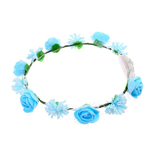 FOMIYES Kopfschmuck Aus Rosenblüten Geführtes Blumenband Geführtes Kopfstück Leuchtendes Stirnband Hawaiianische Lei-blumen Leis-blumen-halskette Abschluss Stirnband Lei Led Scheinen von FOMIYES