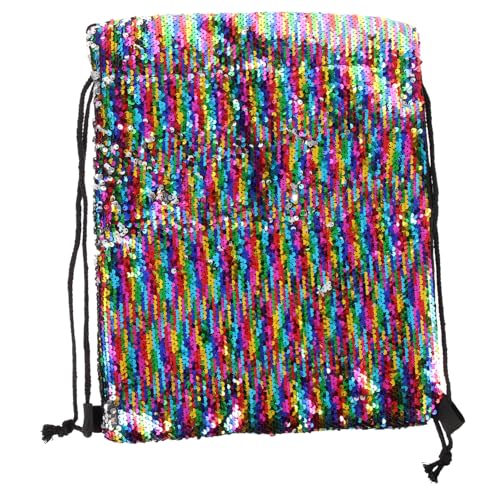 FOMIYES Kordelzugbeutel Mit Pailletten Netztaschen Zur Aufbewahrung Sporttasche Für Draußen Spritzwassergeschütztes Material Leicht Und Tragbar von FOMIYES