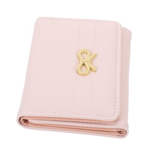 FOMIYES Koreanische Damen Mini Geldbörse Schmetterlingsdetail Kleine Brieftasche mit Reißverschluss Kompakt Leicht für Alltag und Reisen Rosa von FOMIYES