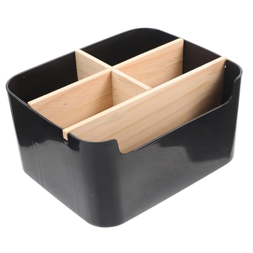 FOMIYES Kosmetikkoffer Organizer Aus Bambus Und Holz Abnehmbar Quadratisch Schwarz Für Kosmetik Make up Hautpflege Schreibtisch Badezimmer Schlafzimmer von FOMIYES