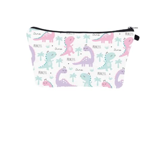 FOMIYES Kosmetiktasche Damen Cartoon Dinosaurier Muster Strapazierfähige Kulturtasche aus Polyester Kleine Multifunktionale Waschbeutel Handtasche für Reise und Alltag Praktische von FOMIYES