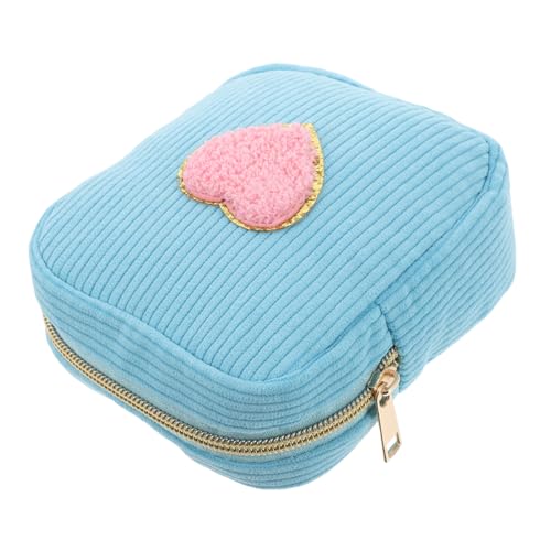 FOMIYES Kleine Kosmetiktasche Mit Cartoon-Herz-Patch Reise-Organizer Für Make-up Und Kleine Gegenstände Reißverschlusstasche Für Damen von FOMIYES